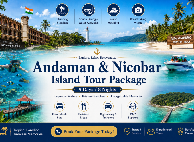 Andaman & Nicobar Island Tour Package – 9 Days / 8 Nights