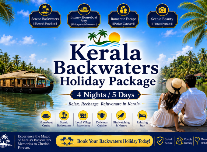 Kerala Backwaters Holiday Package – 4 Nights / 5 Days