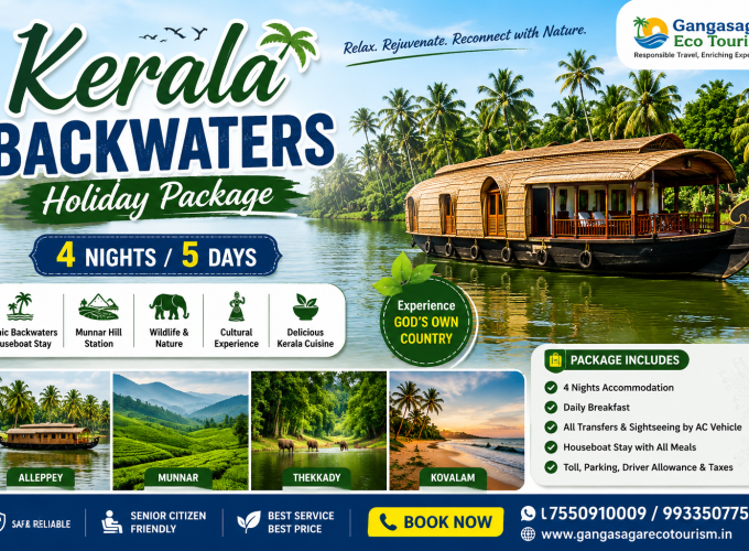 Kerala Backwaters Holiday Package – 4 Nights / 5 Days