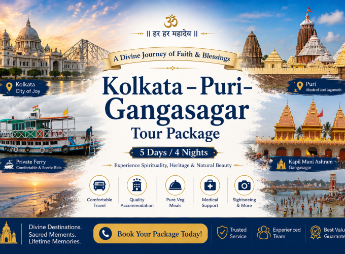 Kolkata – Puri – Gangasagar Tour Package | 5 Days / 4 Nights