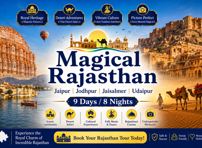 Magical Rajasthan Jaipur | Jodhpur | Jaisalmer | Udaipur — 9 Days / 8 Nights
