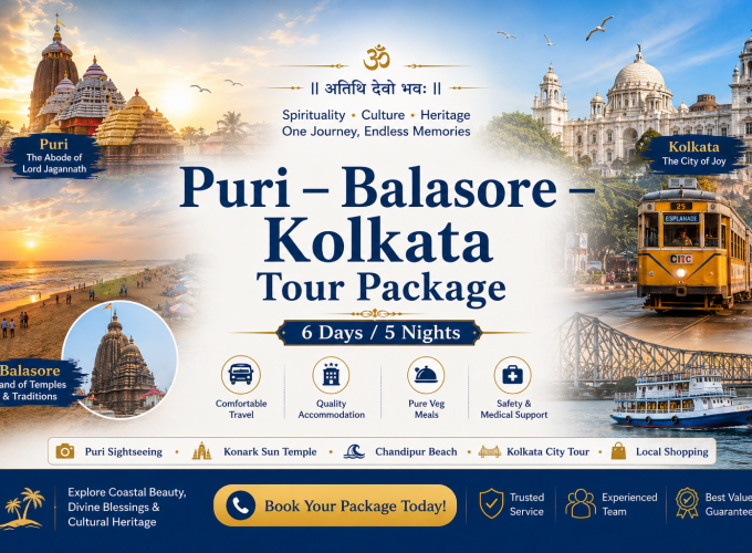 Puri – Balasore – Kolkata Tour Package | 6 Days / 5 Nights