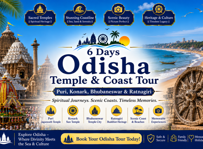 6 Days Odisha Temple & Coast Tour – Puri, Konark, Bhubaneswar & Ratnagiri
