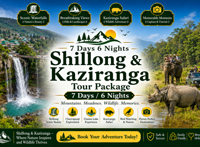 7 Days 6 Nights Shillong & Kaziranga Tour Package