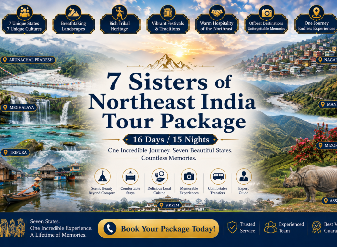 7 Sisters of Northeast India Tour Package – 16 Days / 15 Nights