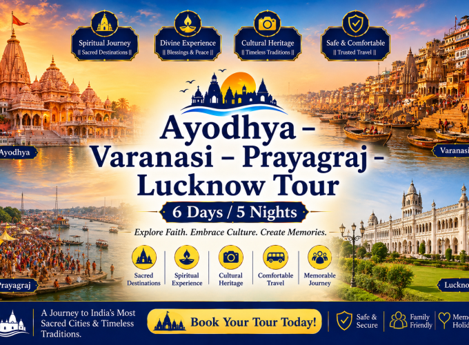Ayodhya – Varanasi – Prayagraj – Lucknow Tour – 6 Days / 5 Nights