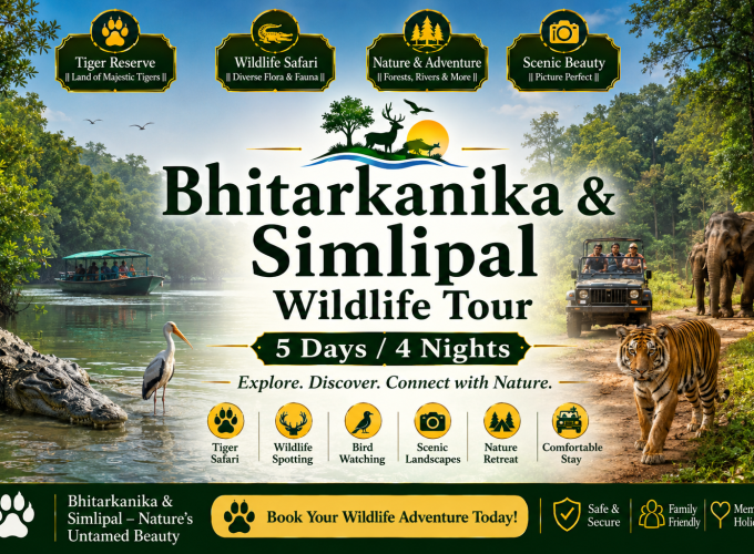 Bhitarkanika & Simlipal Wildlife Tour – 5 Days / 4 Nights