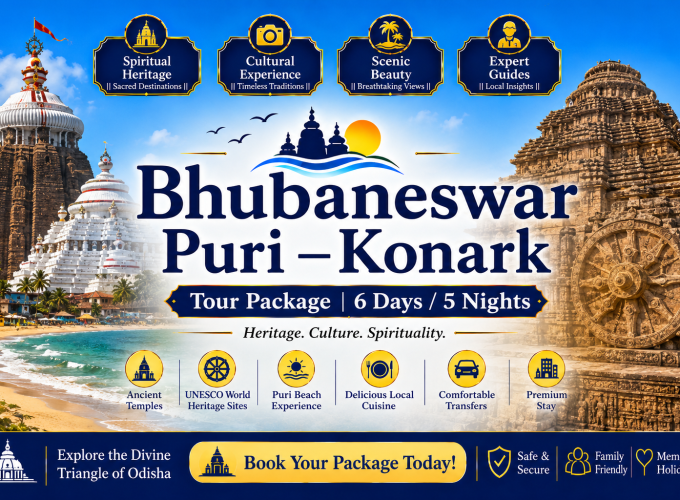 Bhubaneswar – Puri – Konark Tour Package | 6 Days / 5 Nights