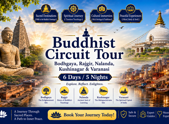 Buddhist Circuit Tour – Bodhgaya, Rajgir, Nalanda, Kushinagar & Varanasi – 6 Days / 5 Nights
