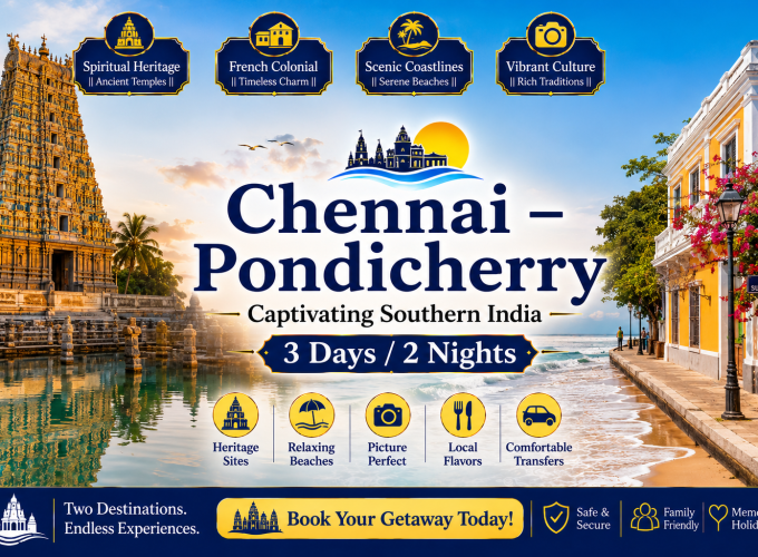 Chennai – Pondicherry Captivating Southern India – 3 Days / 2 Nights