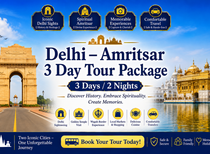 Delhi – Amritsar 3 Day Tour Package