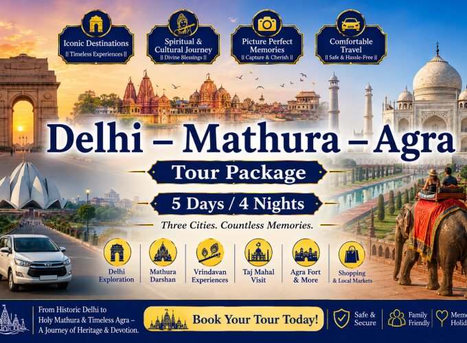 Delhi – Mathura – Agra Tour Package | 5 Days / 4 Nights