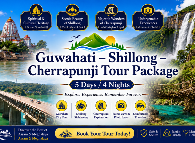Guwahati – Shillong – Cherrapunji Tour Package | 5 Days / 4 Nights