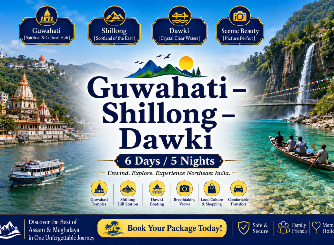 Guwahati – Shillong – Dawki | 6 Days / 5 Nights