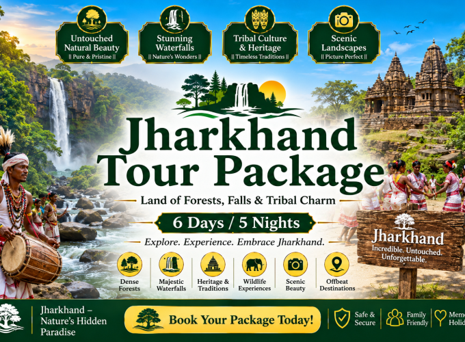 Jharkhand Tour Package – Land of Forests, Falls & Tribal Charm – 6 Days / 5 Nights
