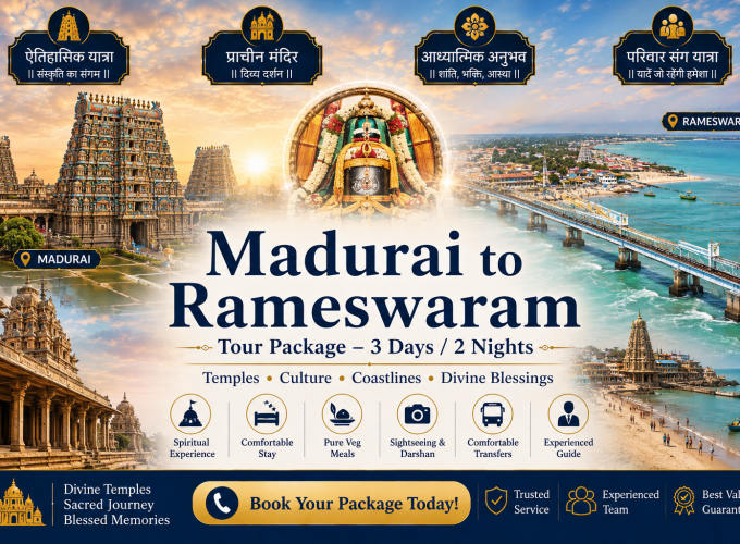 Madurai to Rameswaram Tour Package – 3 Days / 2 Nights