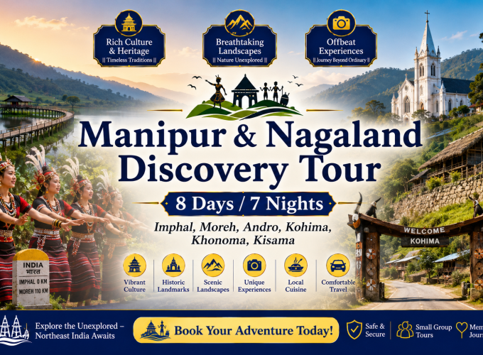 Manipur & Nagaland Discovery Tour – Imphal, Moreh, Andro, Kohima, Khonoma, Kisama – 8 Days / 7 Nights