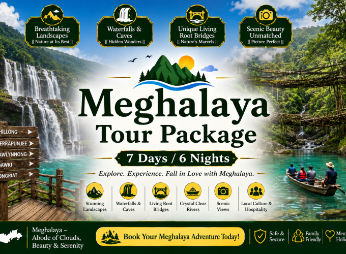 Meghalaya Tour Package – 7 Days / 6 Nights
