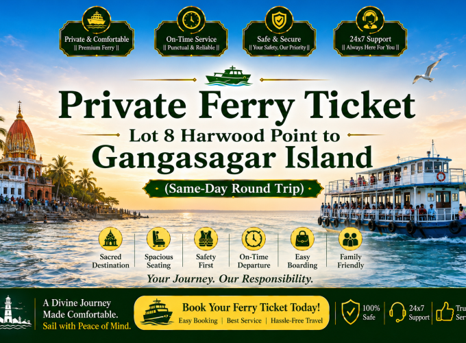 Private Ferry Ticket – Lot 8 Harwood Point to Gangasagar Island (Same-Day Round Trip)