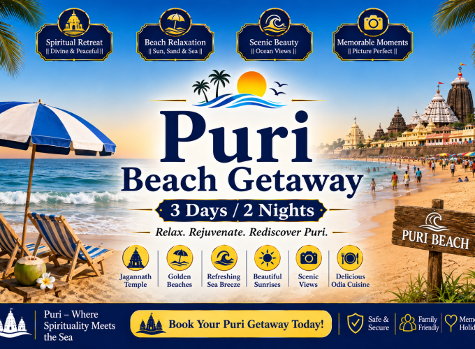 Puri Beach Getaway – 3 Days / 2 Nights