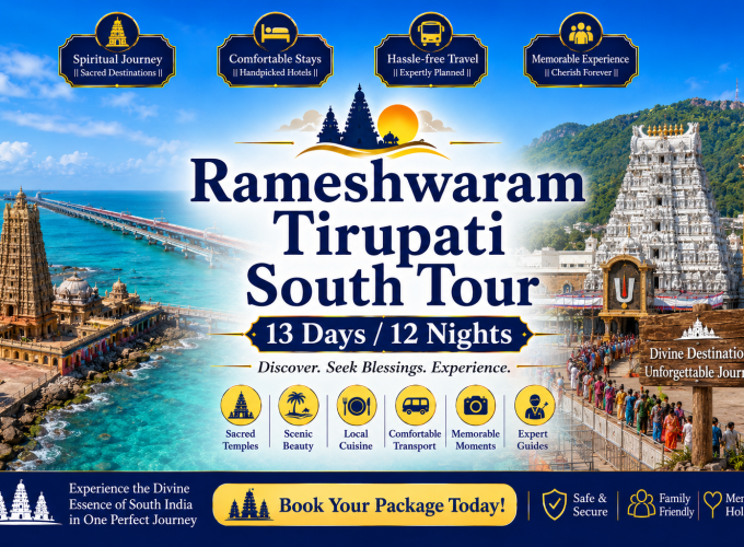 Rameshwaram Tirupati South Tour – 13 Days / 12 Nights