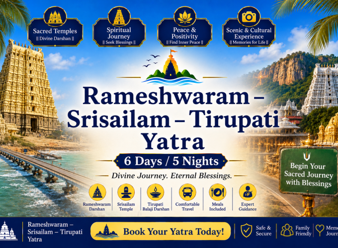 Rameshwaram – Srisailam – Tirupati Yatra – 6 Days / 5 Nights