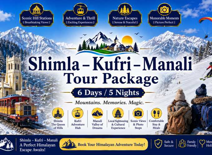 Shimla – Kufri – Manali Tour Package | 6 Days / 5 Nights