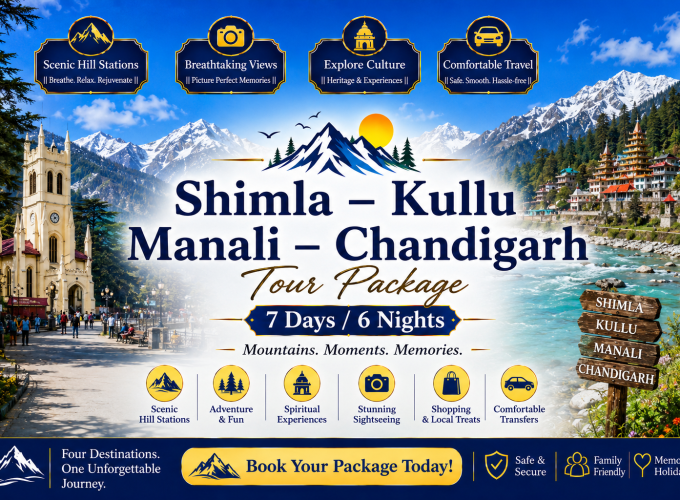Shimla – Kullu – Manali – Chandigarh Tour Package | 7 Days / 6 Nights