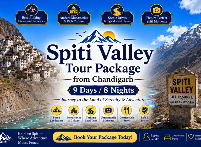 Spiti Valley Tour Package from Chandigarh – 9 Days / 8 Nights