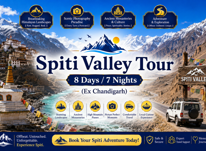 Spiti Valley Tour – 8 Days / 7 Nights (Ex Chandigarh)