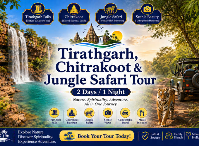 Tirathgarh, Chitrakoot & Jungle Safari Tour – 2 Days / 1 Night