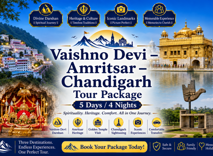 Vaishno Devi – Amritsar – Chandigarh Tour Package (5 Days / 4 Nights)